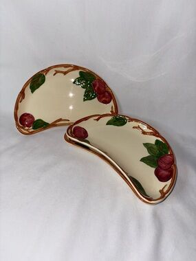 Franciscan Apple Half Moon Plates Set of 3 Vintage USA Hand Painted (As-Is)